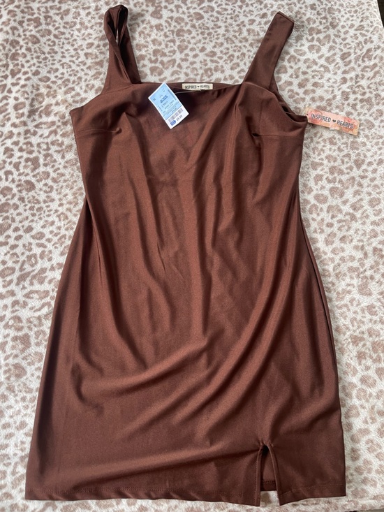 Inspired Hearts Dresses & Skirts - Chocolate Brown Square Neck Tank Dress